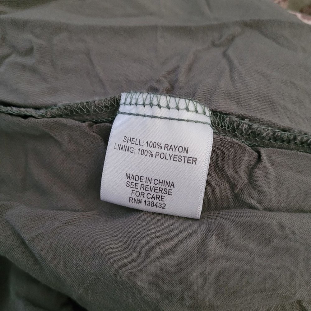 Modcloth Womens Green Swing Dress Size Large Safari Animal Print Novelty Short - Picture 4 of 7